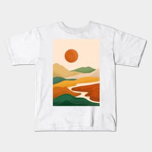 Modern Earthy Tones Mountains 17 Kids T-Shirt